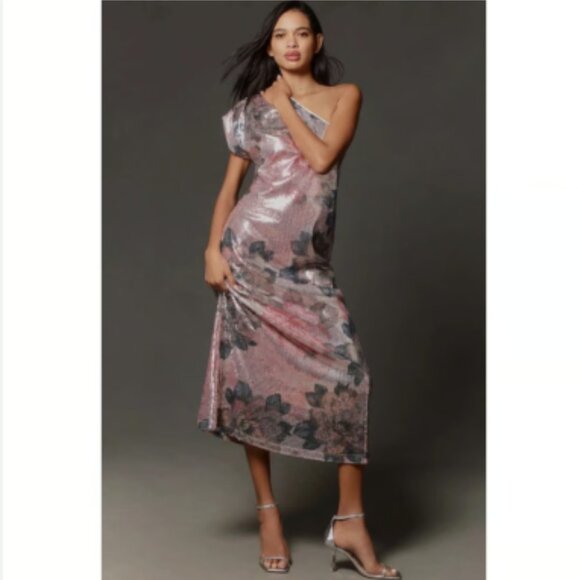 Brand New PORRIDGE one-shoulder floral sequin maxi dress - Picture 3 of 8